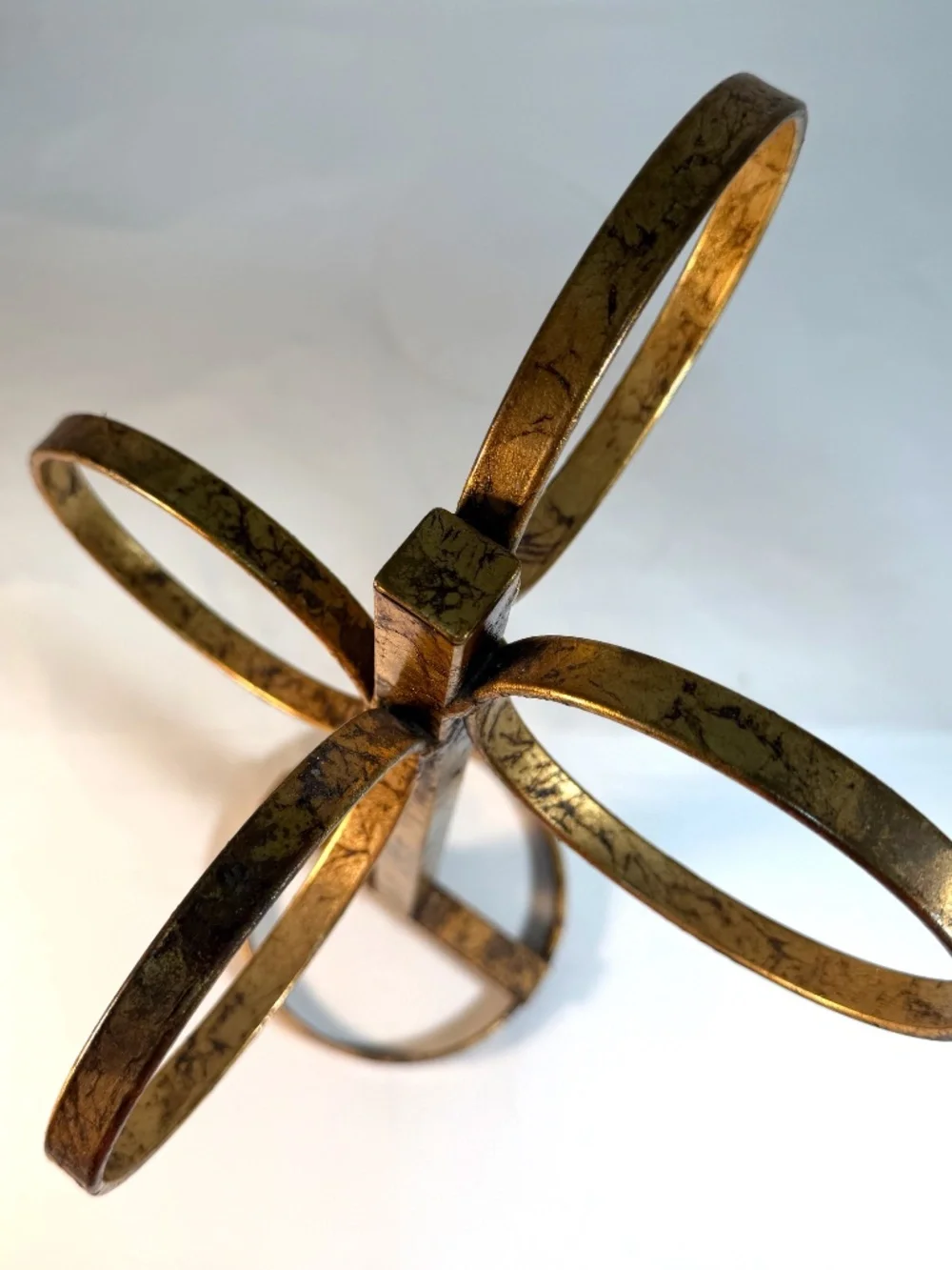 Vintage Gilt Gold Metal Guest Towel Holder 4 Rings H'wood Regency, Florentine